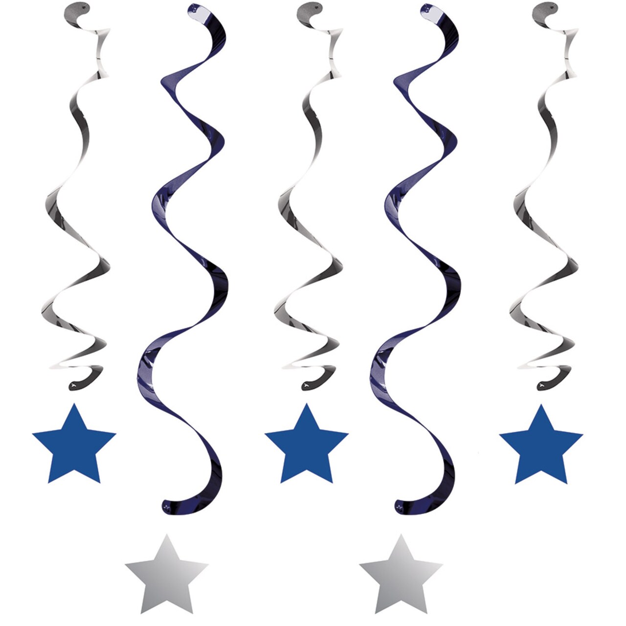 Party Central Club Pack of 30 Blue Star Dizzy Dangler Hanging Party Decorations 10.2"